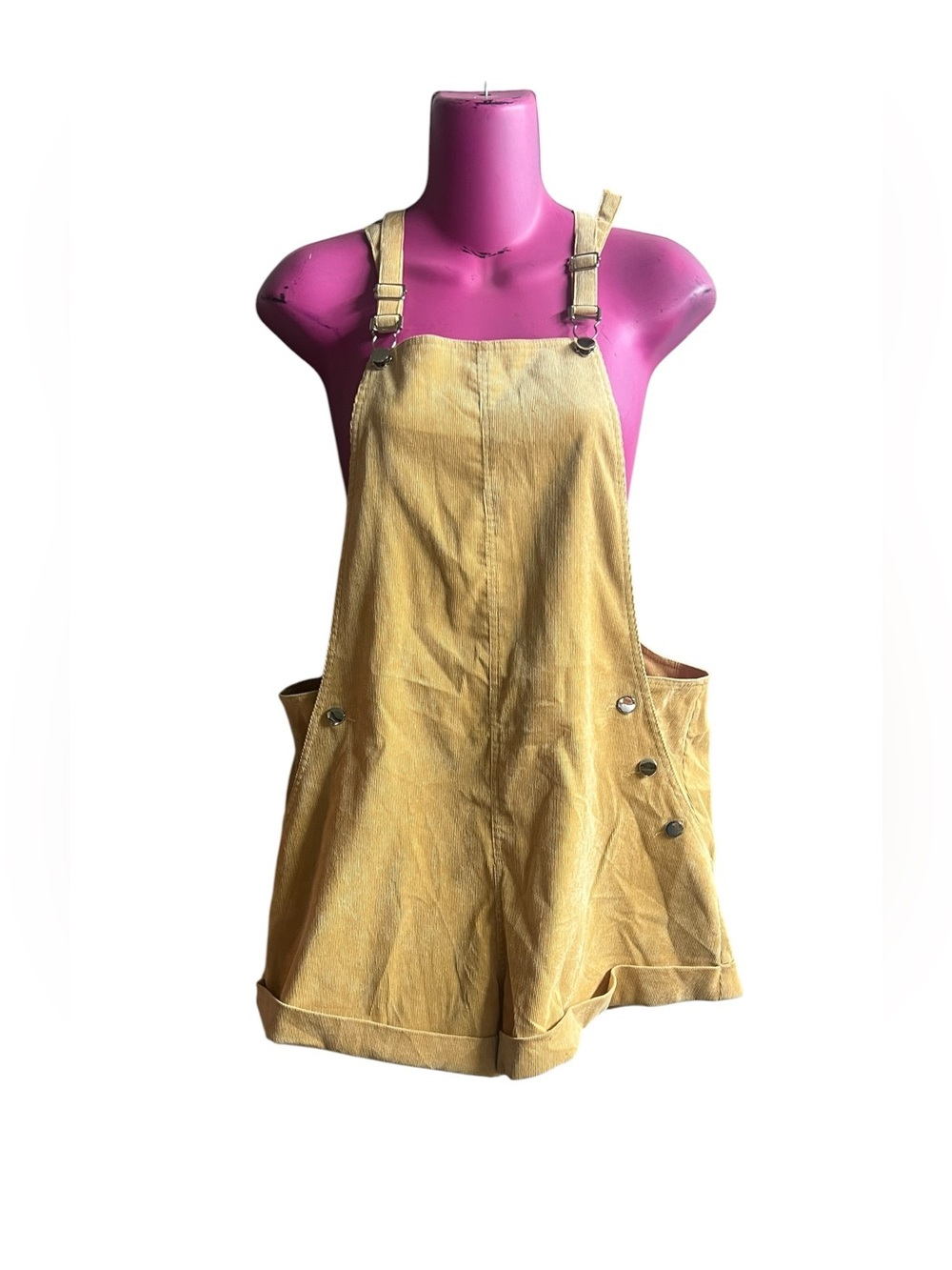 Polly 2 yellow corduroy short overalls
